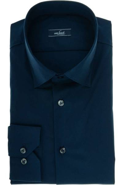 van Laack Blue Label Slim Fit Hemd dunkelblau, Einfarbig