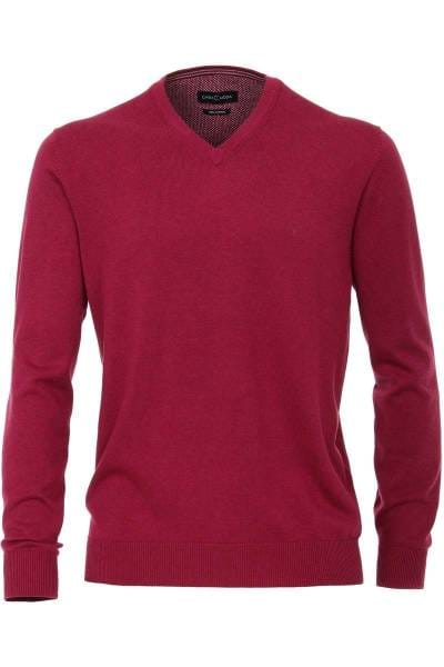 Casa Moda Strickpullover V-Ausschnitt magenta, einfarbig
