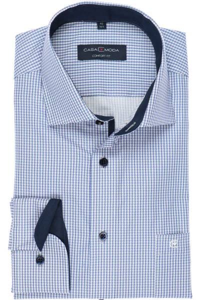 Casa Moda Comfort Fit Hemd blau/weiss, Gemustert