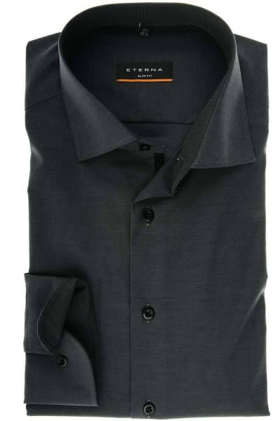 ETERNA Slim Fit Hemd anthrazit, Einfarbig
