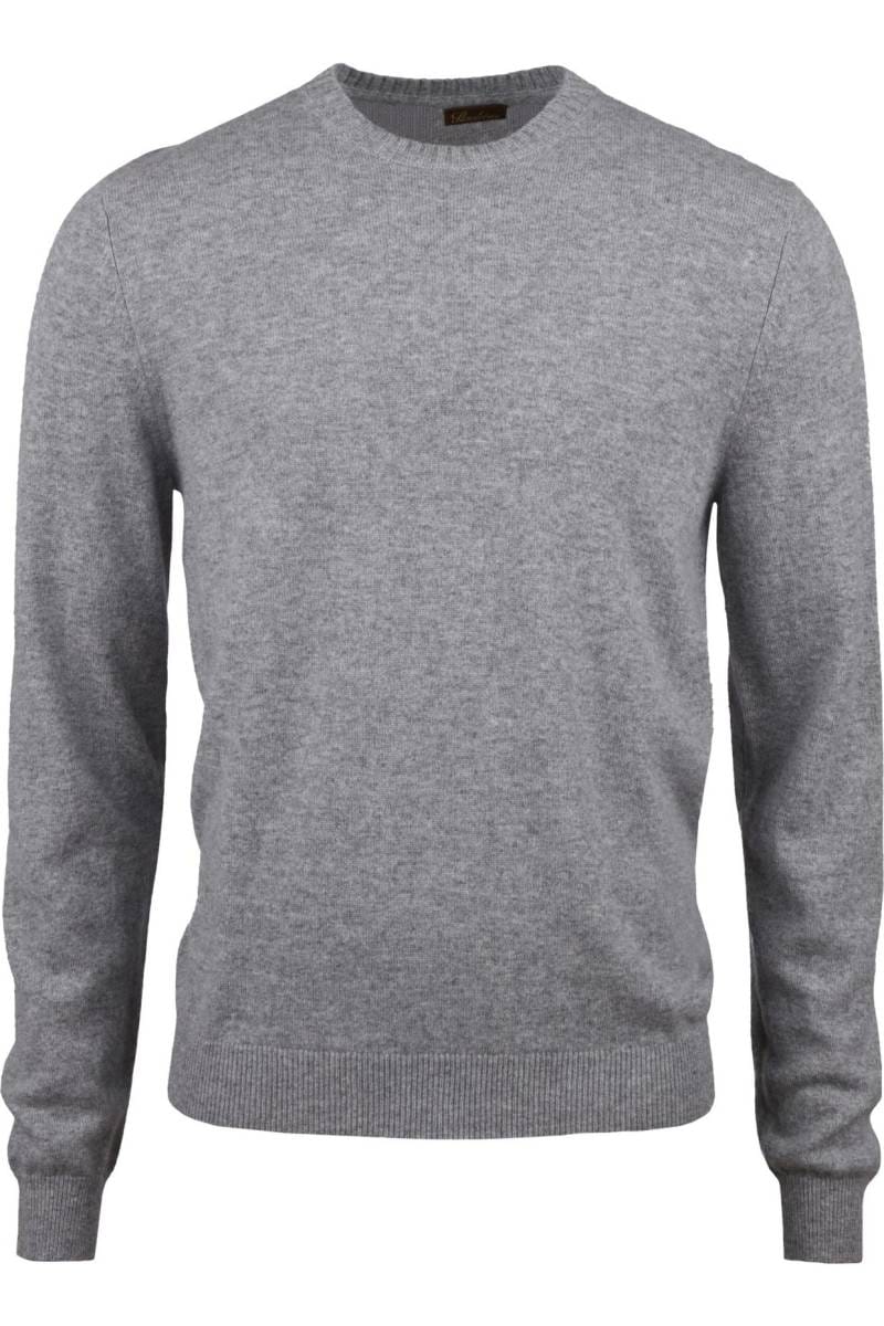 Stenströms Fitted Body Herren Pullover Rundhals grau, Einfarbig