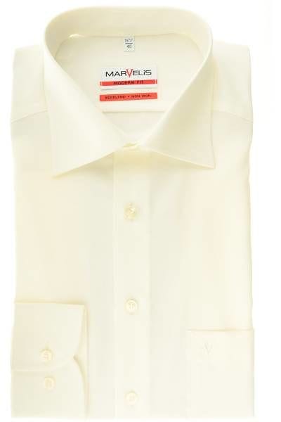 Marvelis Hemd - Modern Fit - beige, Einfarbig