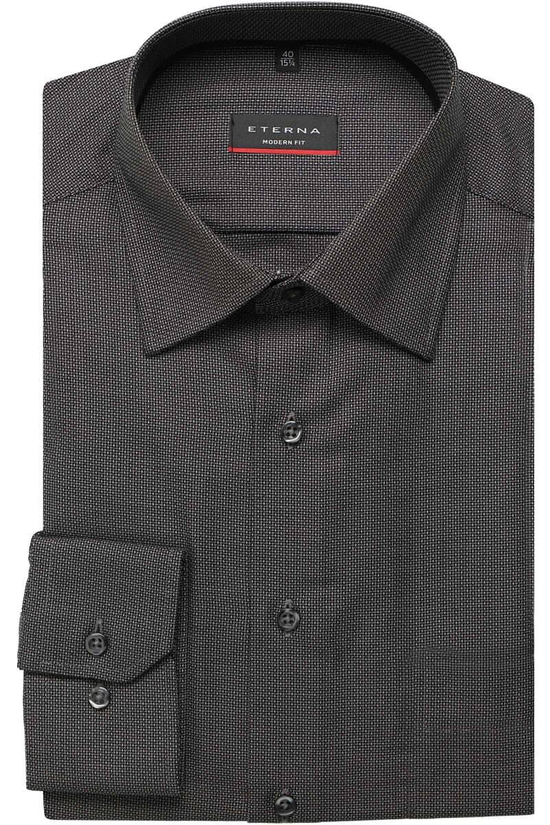 Eterna Modern Fit shirt black, Textured 