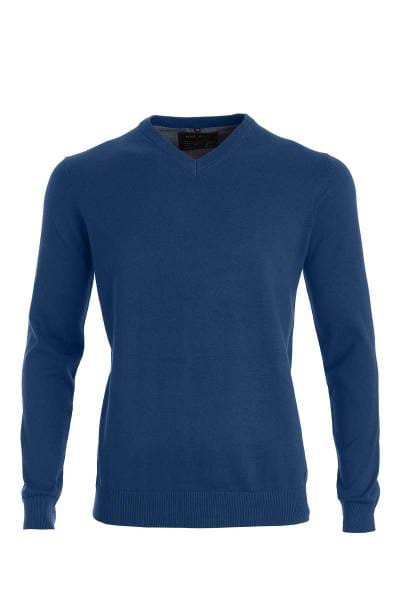 Marvelis Strickpullover V-Ausschnitt royal, einfarbig