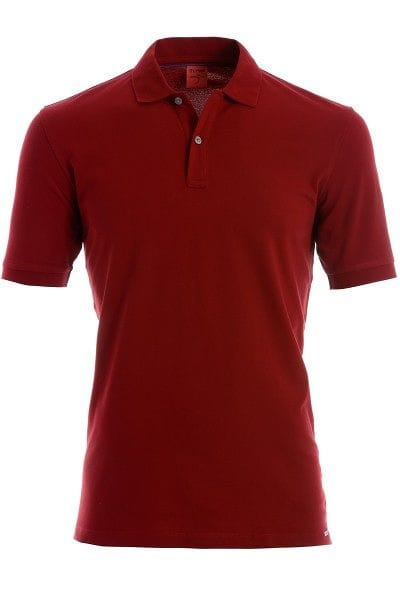OLYMP Level Five Body Fit Poloshirt dunkelrot, Einfarbig