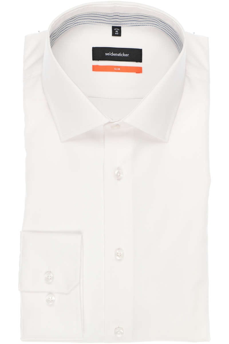 Seidensticker Slim Fit Hemd weiss, Einfarbig 38 - S Seidensticker Slim Fit Hemd weiss, Einfarbig 38 - S