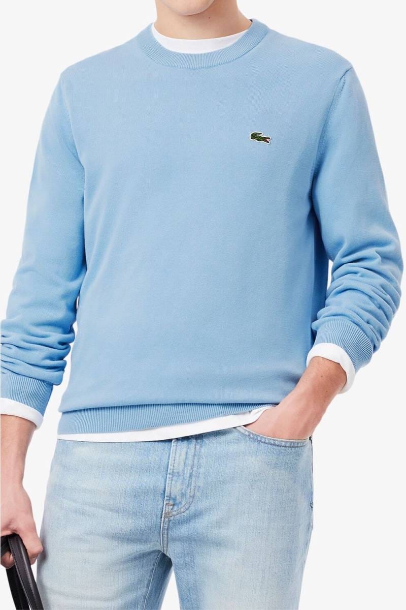 Lacoste Regular Fit Pullover hellblau, Einfarbig