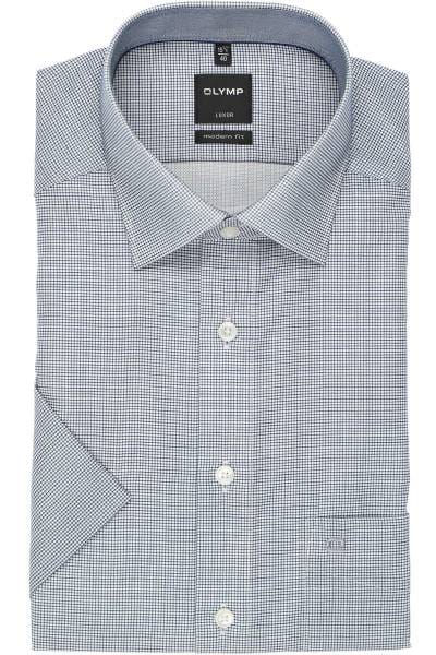 OLYMP Luxor Modern Fit Hemd marine/weiss, Gitterkaro