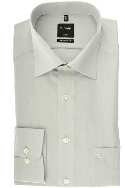 Olymp Hemd - Modern Fit - grau, Einfarbig