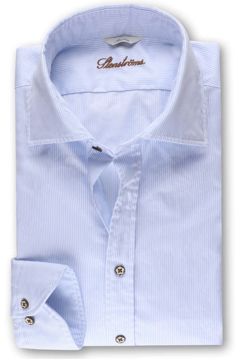 Stenströms Slimline Hemd hellblau/weiss, Gestreift L Stenströms Slimline Hemd hellblau/weiss, Gestreift L