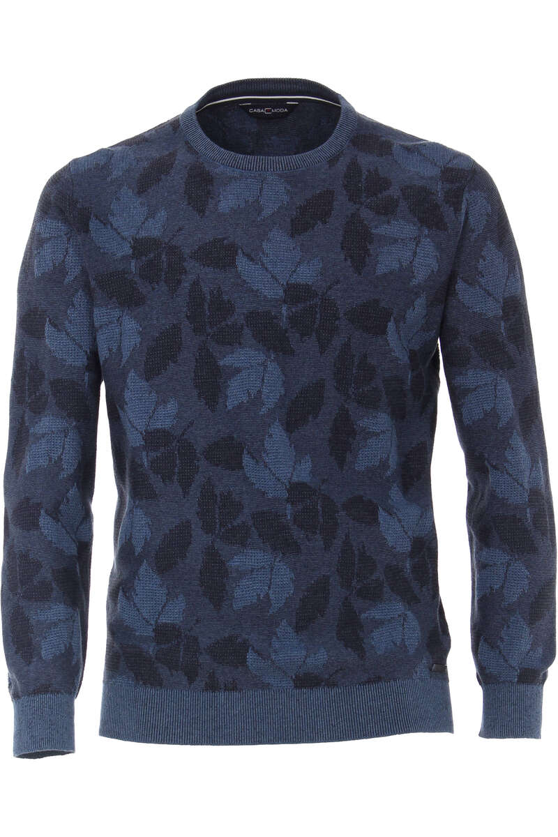 Casa Moda Casual Modern Fit Pullover Rundhals blau, gemustert L Casa Moda Casual Modern Fit Pullover Rundhals blau, gemustert L