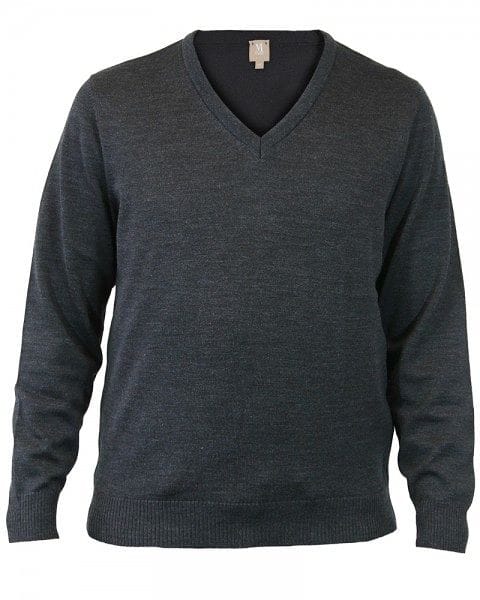 MAERZ Strickpullover V-Ausschnitt Pullover - anthrazit