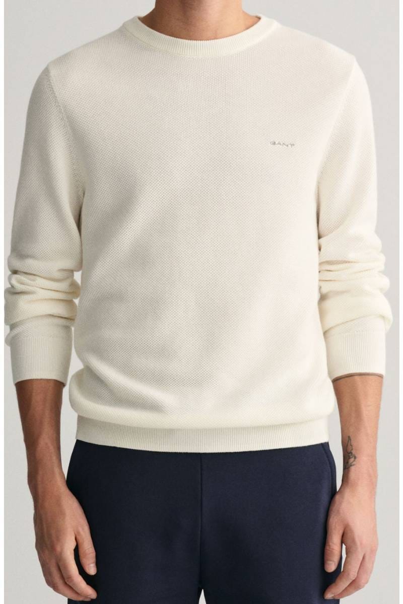 GANT Regular Fit pullover round neck ecru, One Colour