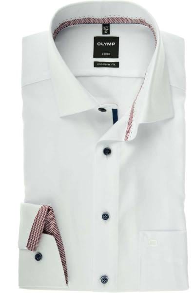 Olymp Luxor Modern Fit Hemd weiss, Faux-uni