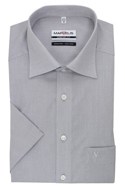 Marvelis Hemd - Comfort Fit - hellgrau, Einfarbig
