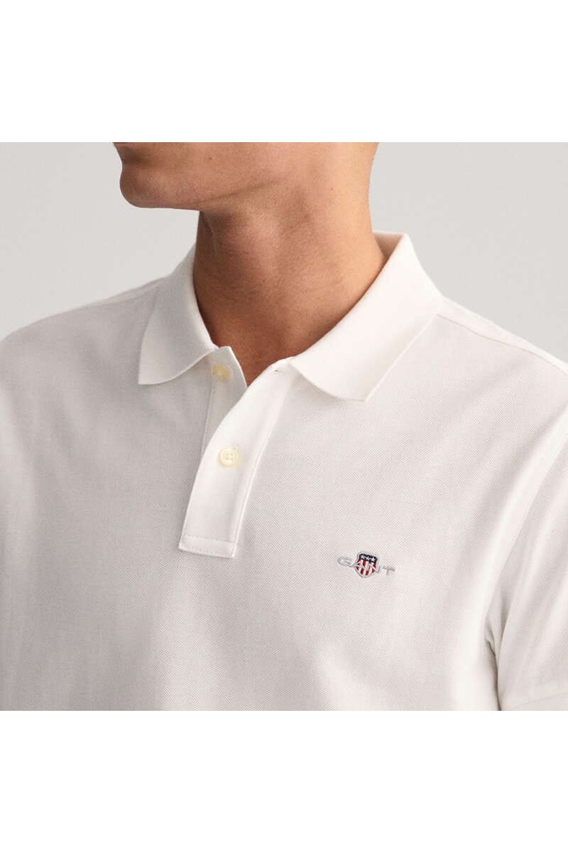 Gant Women White Solid Polo Tshirt