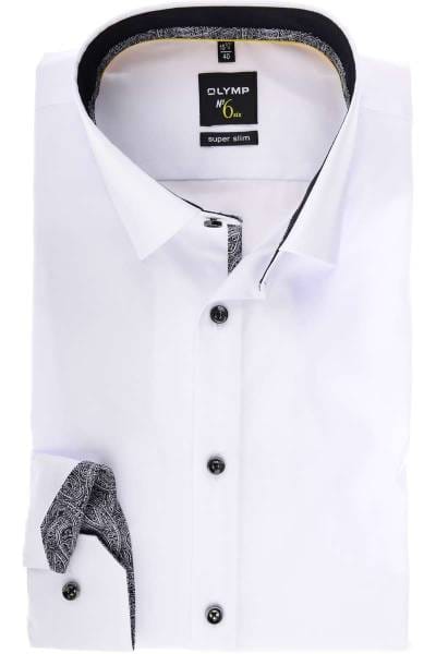 Olymp No. Six Super Slim Hemd weiss, Einfarbig