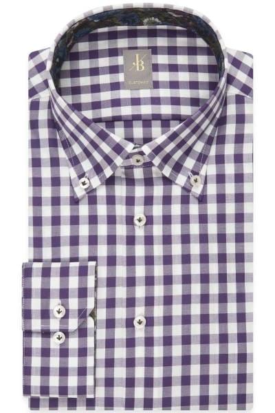 Jacques Britt Custom Fit Hemd lila/weiss, Kariert