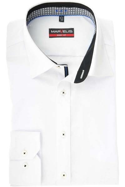 Marvelis Body Fit Hemd weiss, Einfarbig