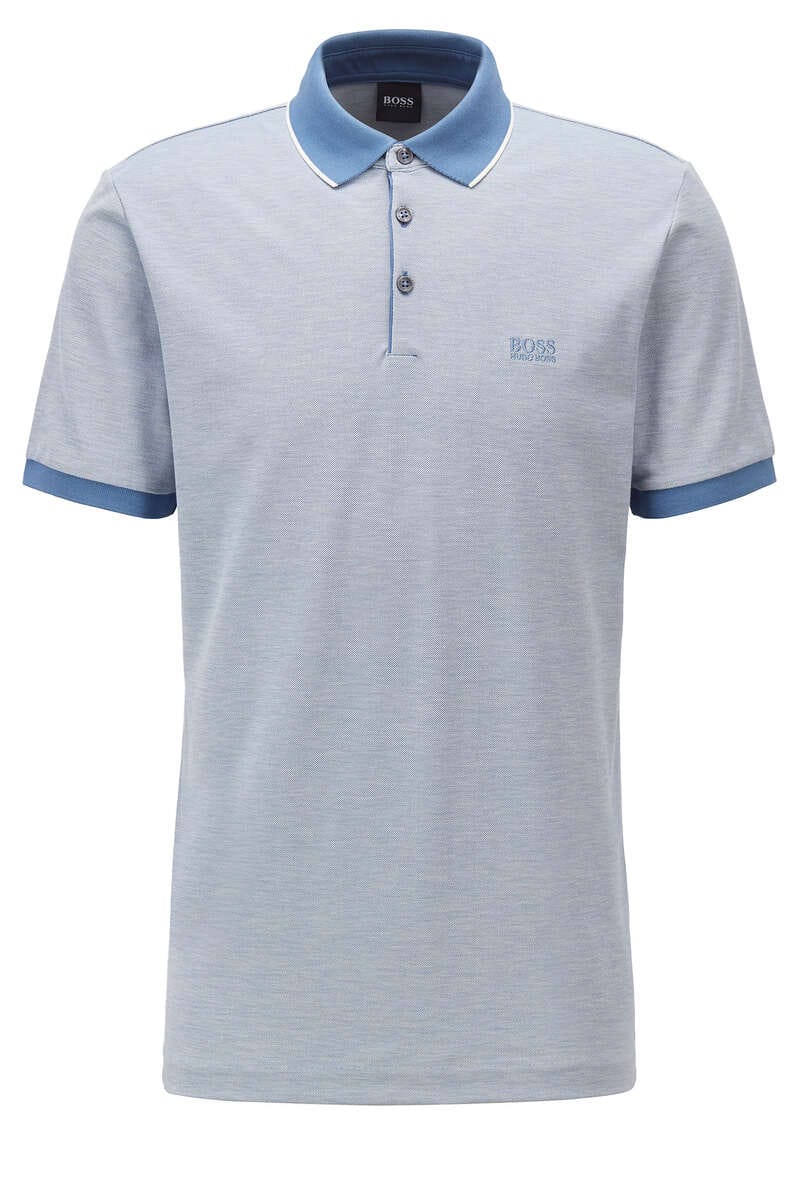 BOSS Regular Fit Poloshirt blau, Einfarbig M BOSS Regular Fit Poloshirt blau, Einfarbig M