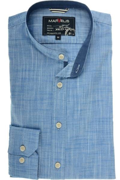 Marvelis Casual Modern Fit Hemd marine, Faux-uni