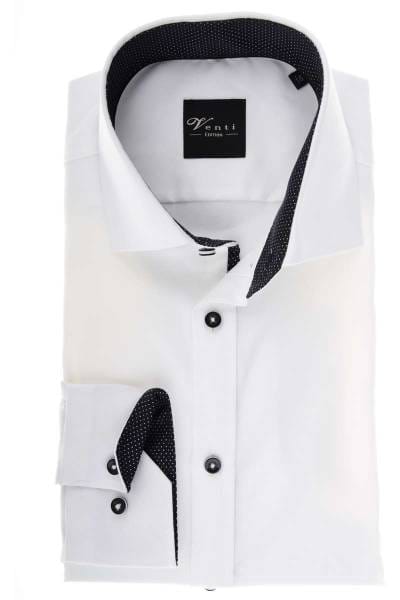 Venti Slim Fit Hemd weiss, Strukturiert