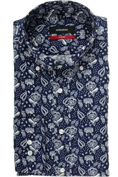 Seidensticker Modern Fit Hemd marine/weiss, Paisley