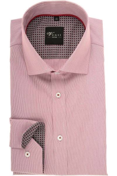 Venti Slim Fit Hemd rot/weiss, Feinstreifen