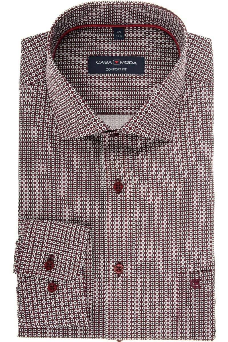 Casa Moda Comfort Fit Hemd bordeaux/weiss, Gemustert
