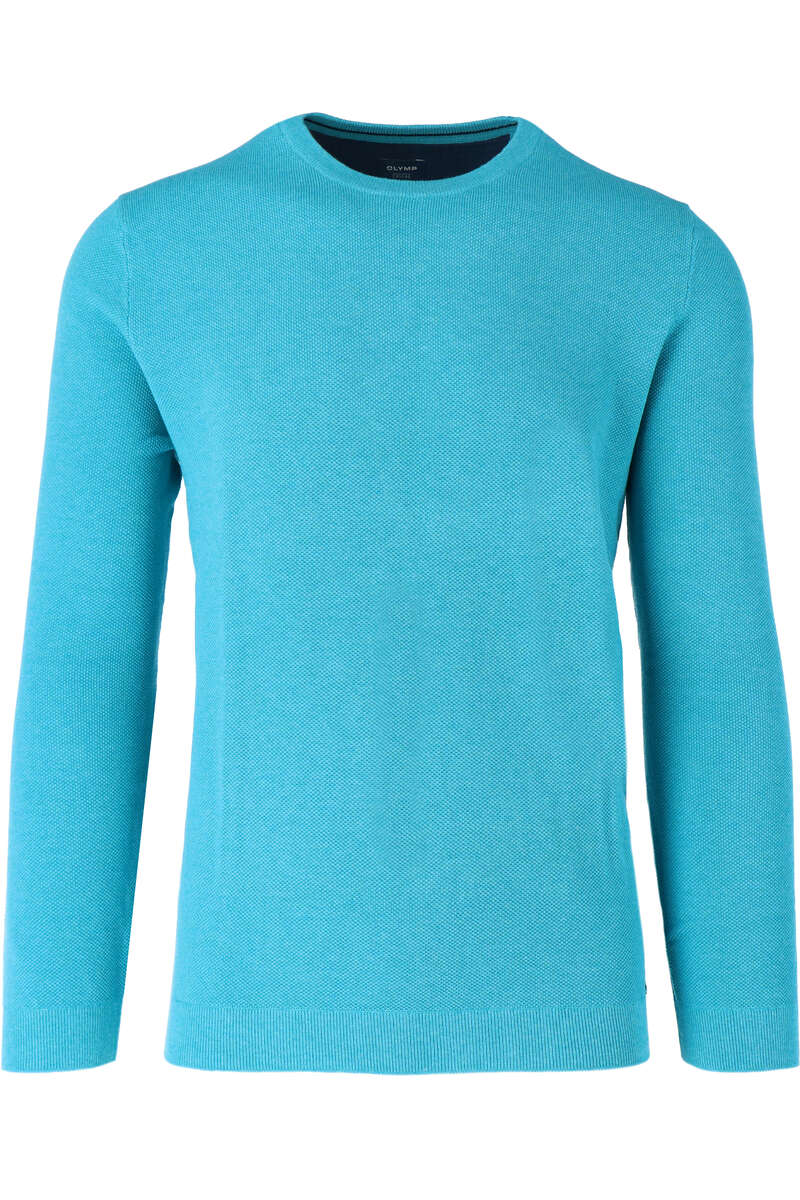 OLYMP Modern Fit Strickpullover Rundhals türkis, einfarbig M OLYMP Modern Fit Strickpullover Rundhals türkis, einfarbig M