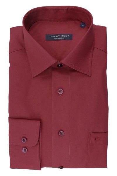 Casa Moda Hemd - Regular Fit - bordeaux, Einfarbig
