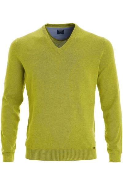 OLYMP Modern Fit Strickpullover V-Ausschnitt bambus, einfarbig