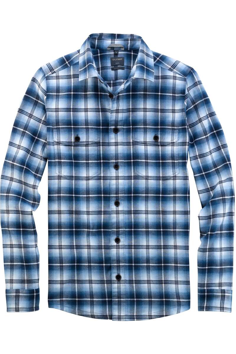 Hochwertiges OLYMP Casual Modern Fit Flanellhemd in der Farbe marine ...