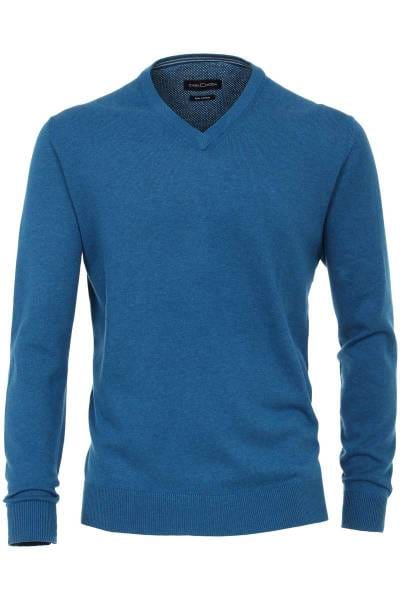 Casa Moda Strickpullover V-Ausschnitt aqua, Einfarbig