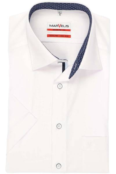 Marvelis Modern Fit Hemd weiss, Einfarbig