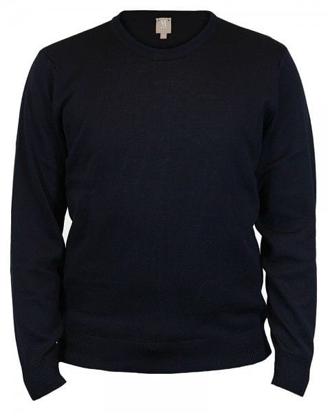 März Strick - Rundhals - navy - 100% Merino Superwash