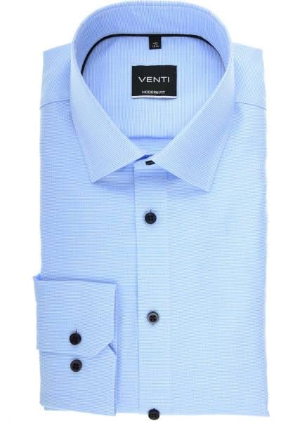 Venti Modern Fit Hemd blau, Faux-uni