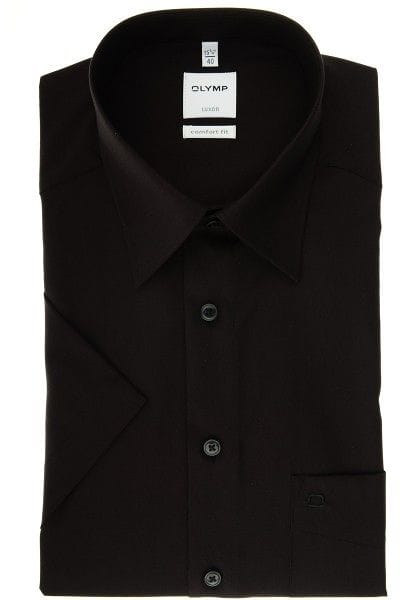 Olymp Luxor Comfort Fit Hemd schwarz, Einfarbig