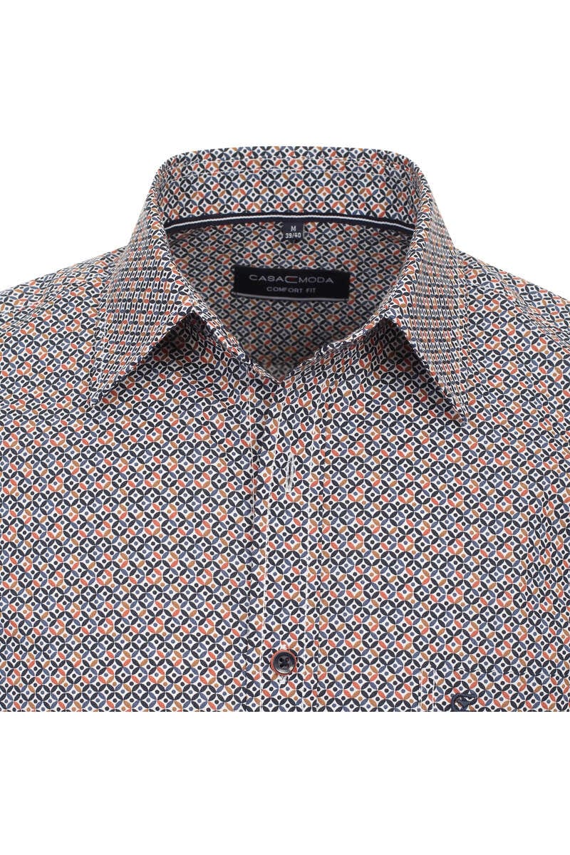 CASAMODA Camicia Uomo Business Stampa Minimal - Comfort Fit, Cotone, Oliva, Taglia 49