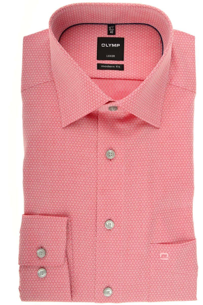 OLYMP Luxor Modern Fit Hemd rot, Faux-uni