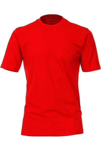 Casa Moda T-Shirt Rundhals rot, einfarbig