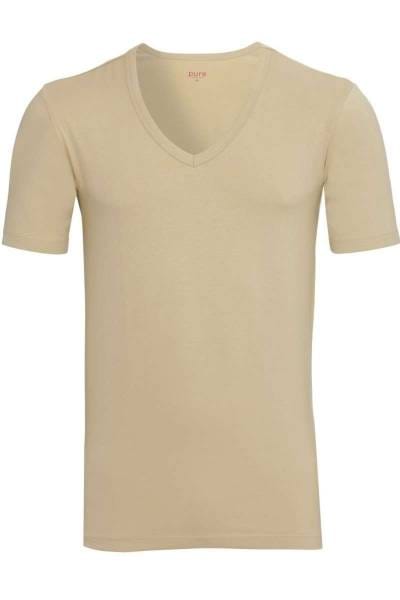 Pure Slim Fit V-Ausschnitt T-Shirt weiss