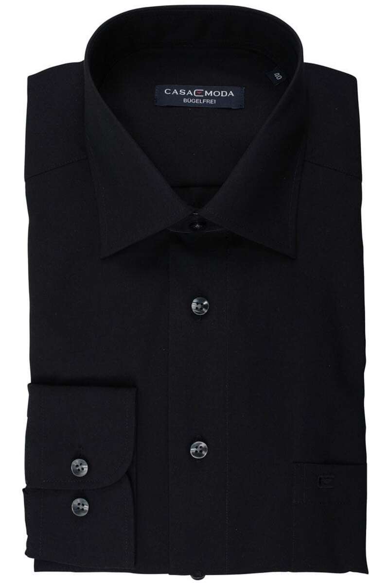 Casa Moda Hemd - Comfort Fit - schwarz, Einfarbig 36 - XS Casa Moda Hemd - Comfort Fit - schwarz, Einfarbig 36 - XS