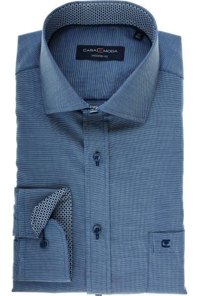 Casa Moda Modern Fit Hemd blau/weiss, Strukturiert