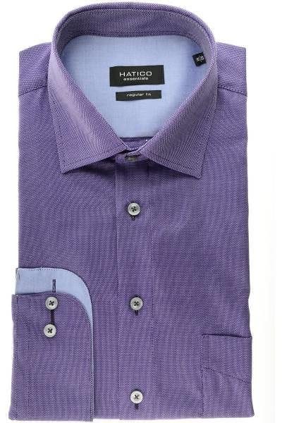 Hatico Hemd - Regular Fit - violett, Einfarbig