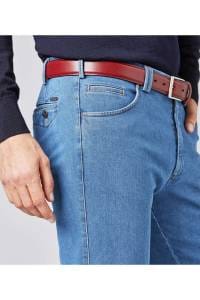 Hochwertige Meyer Slim Fit Jeans mit Five-Pocket in der Farbe blau 