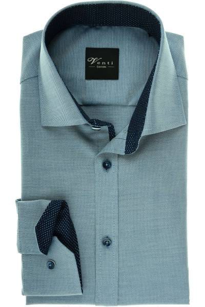 Venti Slim Fit Hemd blau/silber, Strukturiert