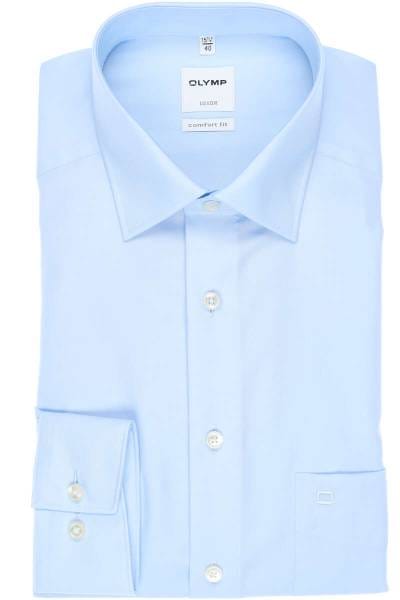 Camicia Uomo OLYMP Luxor Comfort Fit Maniche Lunghe – Chambray 13 New Kent – 100% Cotone – Sostenibile
