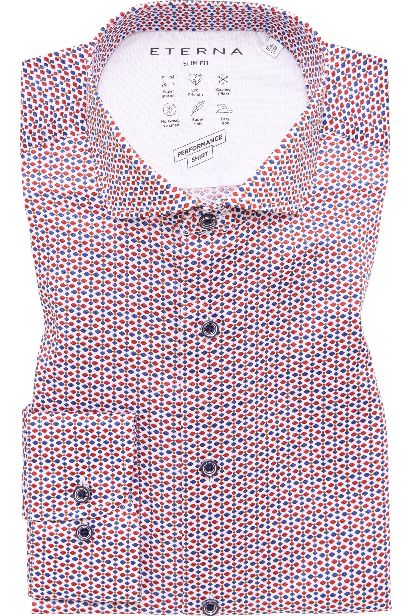 ETERNA Camicia Uomo Jersey Slim Fit – Manica Lunga, Colore Dark Blu, Taglia 41