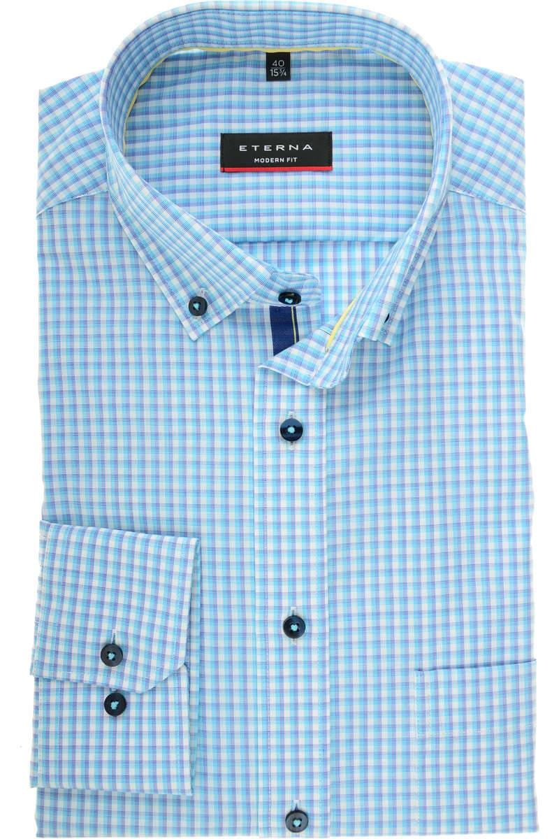 ETERNA Modern Fit Hemd türkis/blau/weiss, Kariert